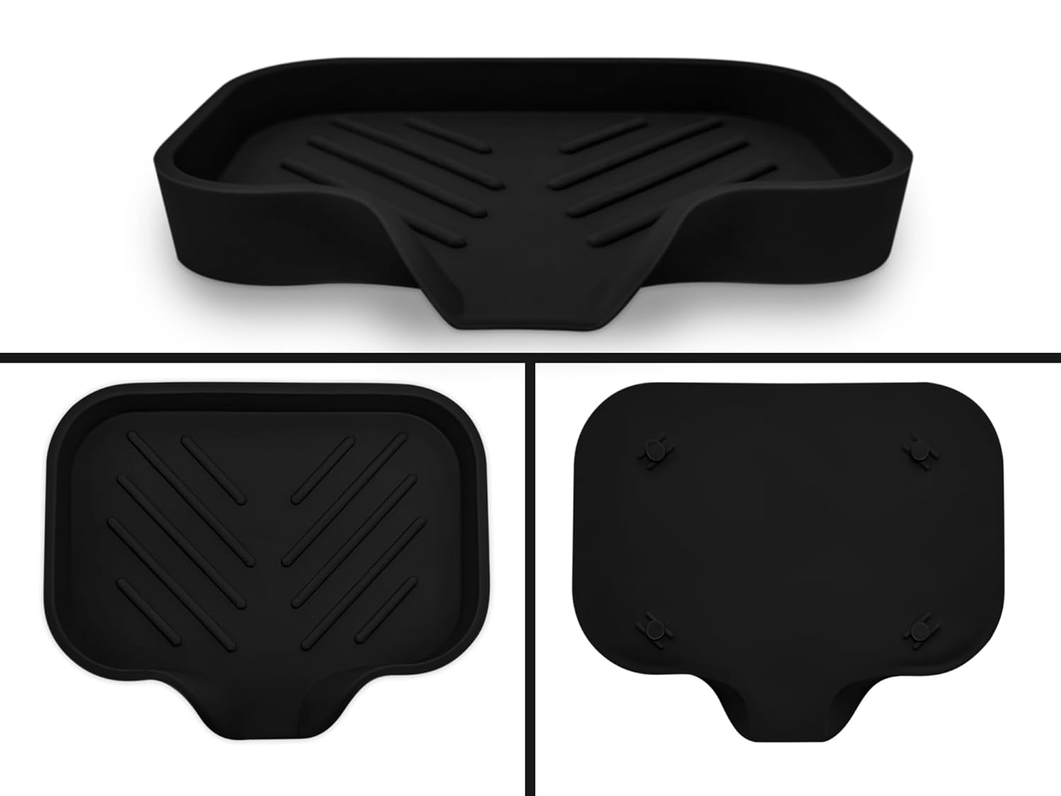 2 PCS Premium Black Self-Draining Soap Bar Holder - Elegant Soap Dish for Shower & Bathroom Use - Versatile Soap Dishes for Bar Soap - Durable Soap Holder & Bathroom Soap Dish Solution