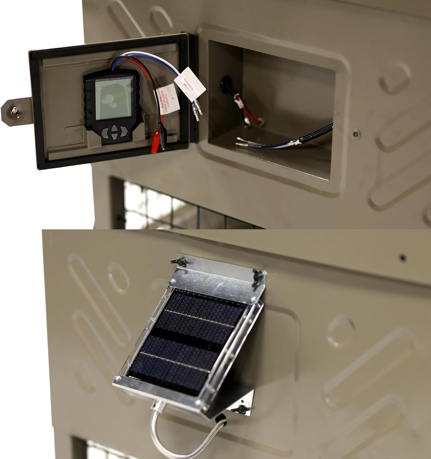 Boss Buck 600 lb Beige Steel Programmable Game Feeder with Solar Panel
