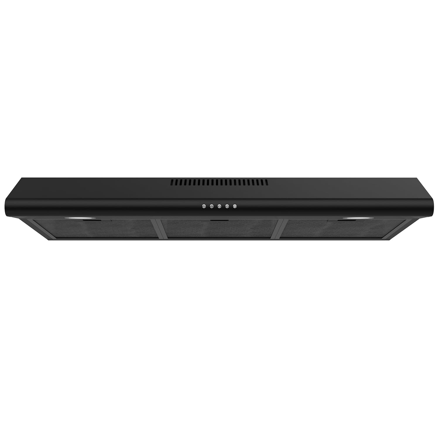 FIREGAS 36 inch Under Cabinet Range Hood 300CFM with Ducted/Ductless Convertible, Slim Kitchen Over Stove Vent, 3 Speed Exhaust Fan, Reusable Aluminum Filters, Push Button, Black