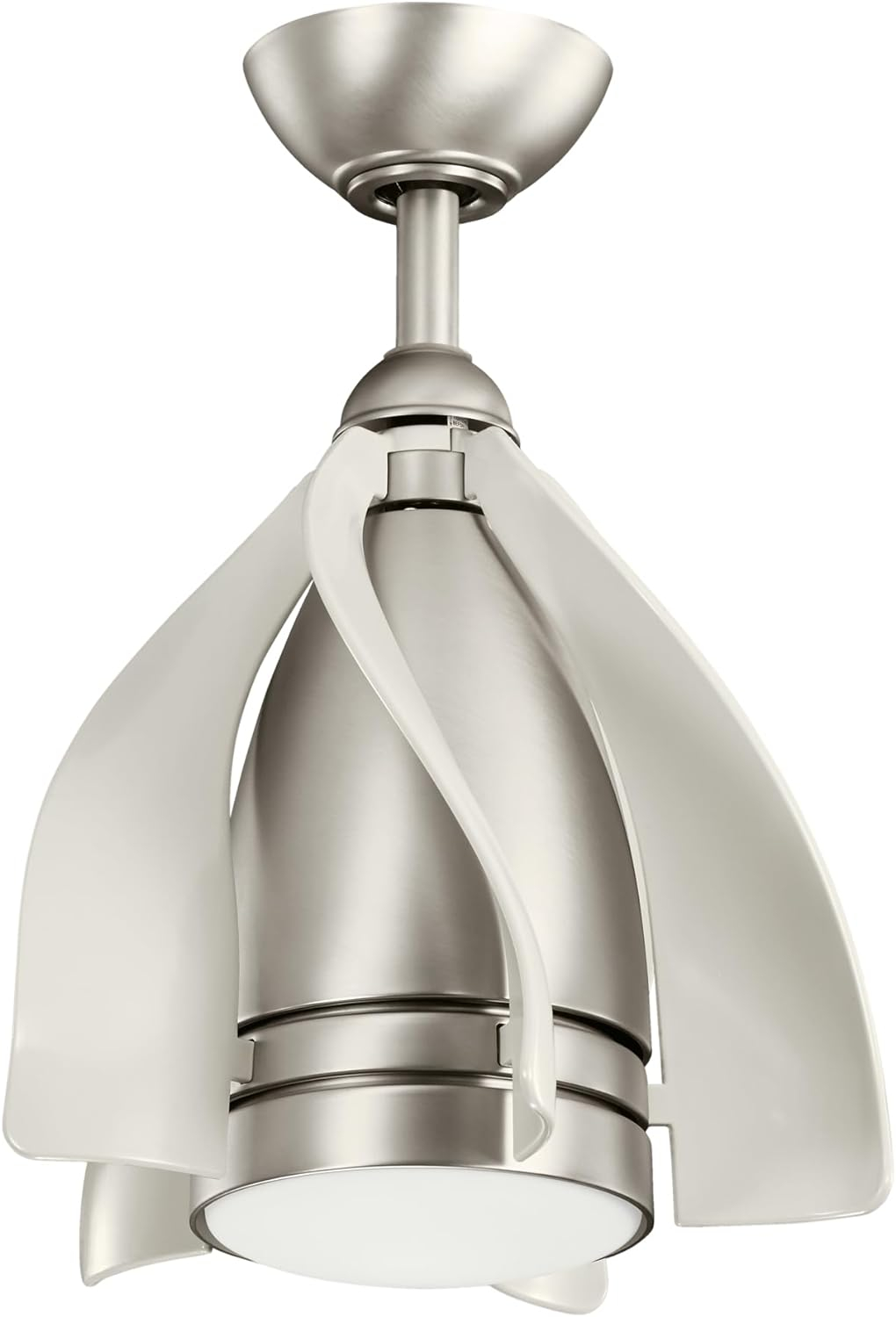 Contemporary 15" White LED Ceiling Fan with Remote and 4 Blades