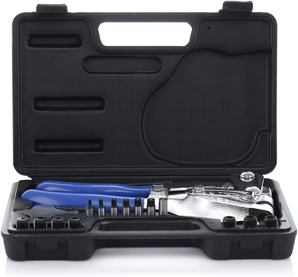 Capri Tools CP21050 21050 Metal Hole Punch Set With Puncher 16 Piece, Black