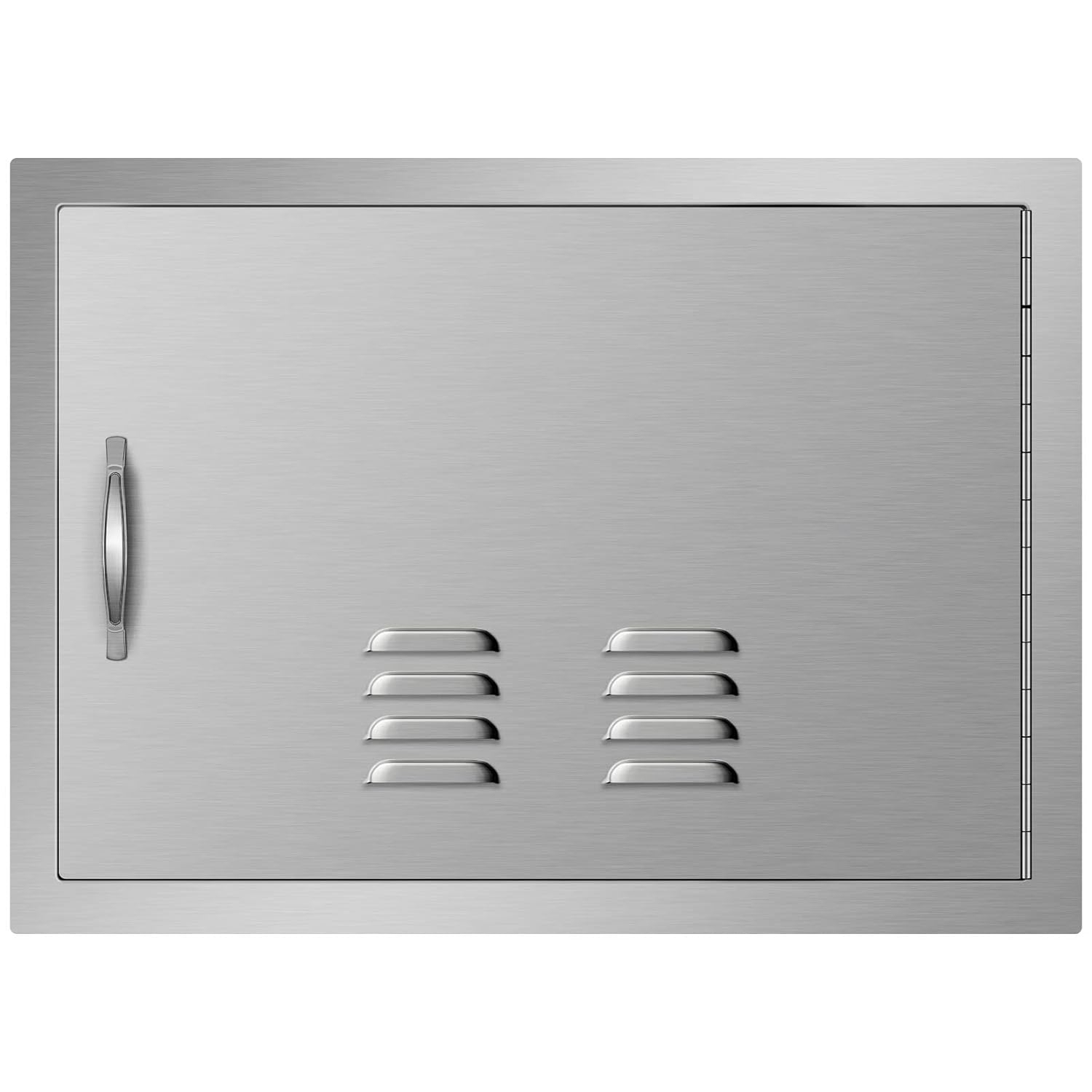 24 in. W x 17 in. H Single Outdoor Kitchen Door BBQ Access Door Stainless Steel Flush Mount Door Wall Vertical Door