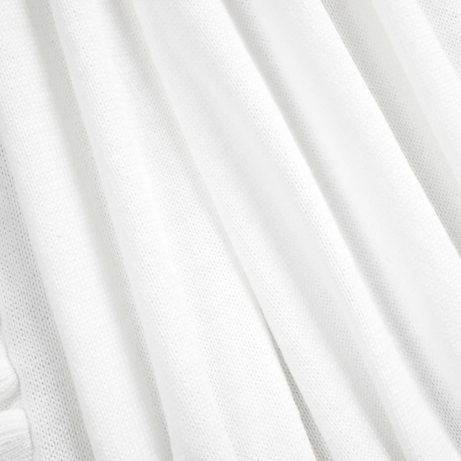 Lush Decor Reyna Soft Knitted Ruffle Throw White Single 50X60