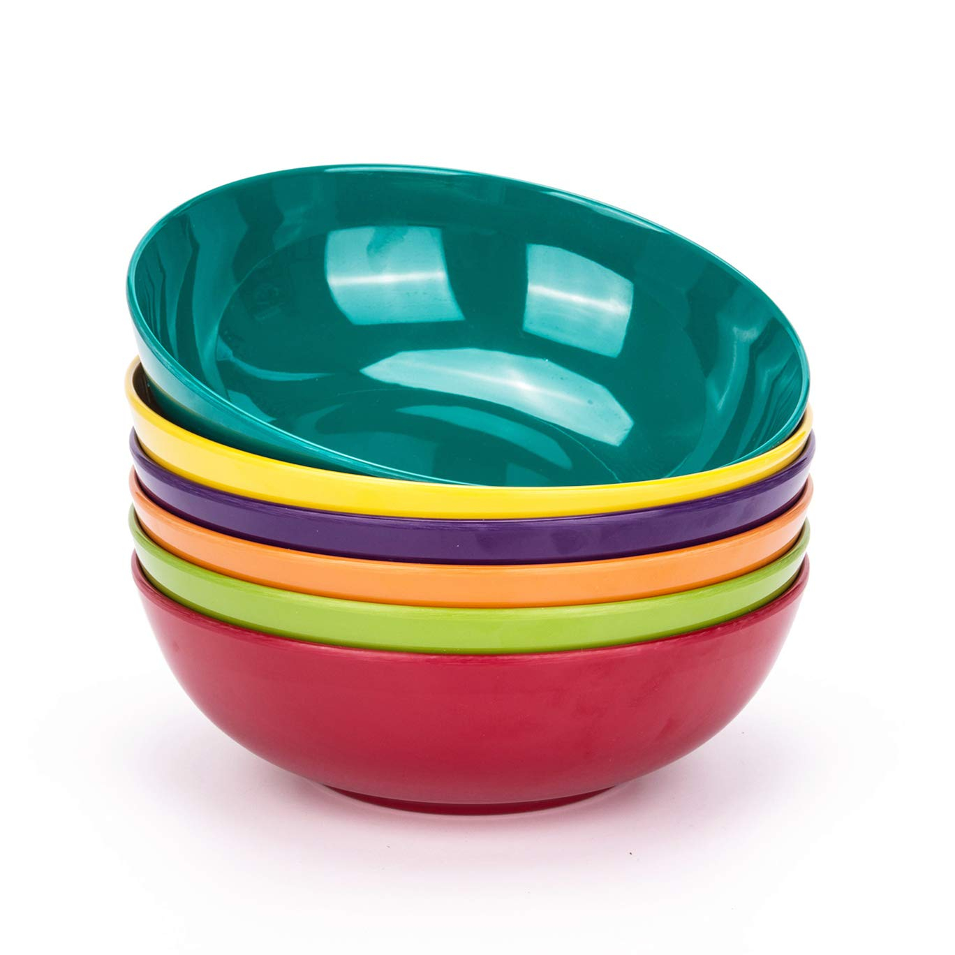 KX-Ware 7.5 inch Melamine Pasta and Salad Bowl, Set of 6 Multicolor