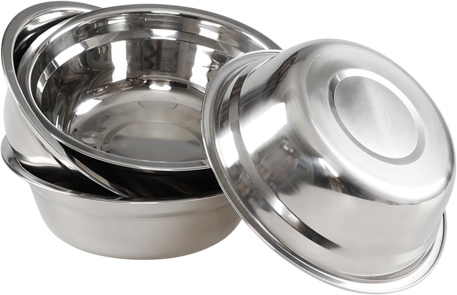 4-Pack Stainless Steel Mixing Bowls/Metal Prep Bowls, Salad Serving Bowl Set