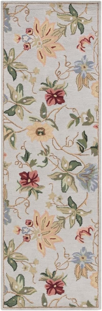 SAFAVIEH Chelsea Gisselle Bordered Wool Runner Rug, Grey, 2'6" x 8'