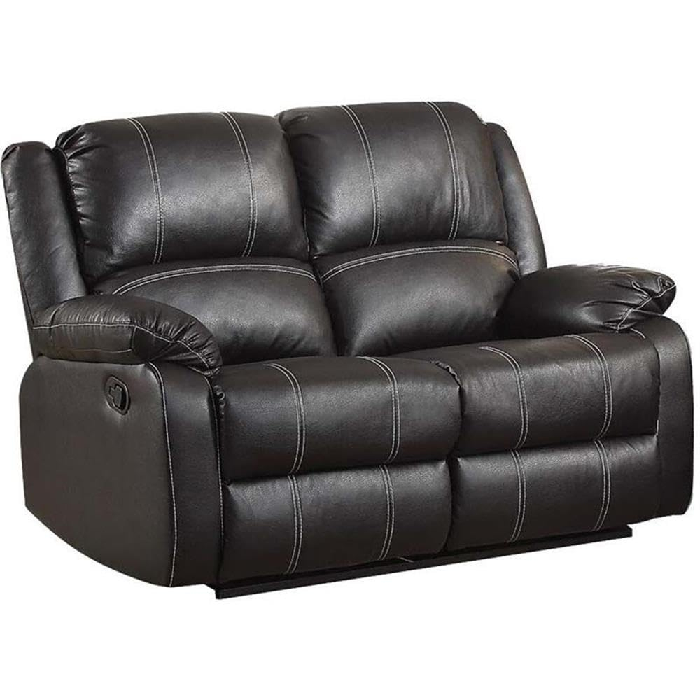 Metal and Leatherette Rocker Recliner with Cushioned Armrests Black - Saltoro Sherpi