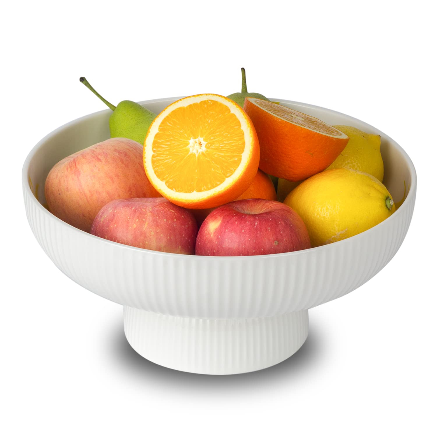 10 Ceramic Fruit Bowl with Drainage Hole - Stylish Texture Design - High Quality Porcelain - Multi-Purpose Fruit Basket|Fruit Basket with 10 Ceramic Fruit Bowl - Texture Design in Stylish Design, High