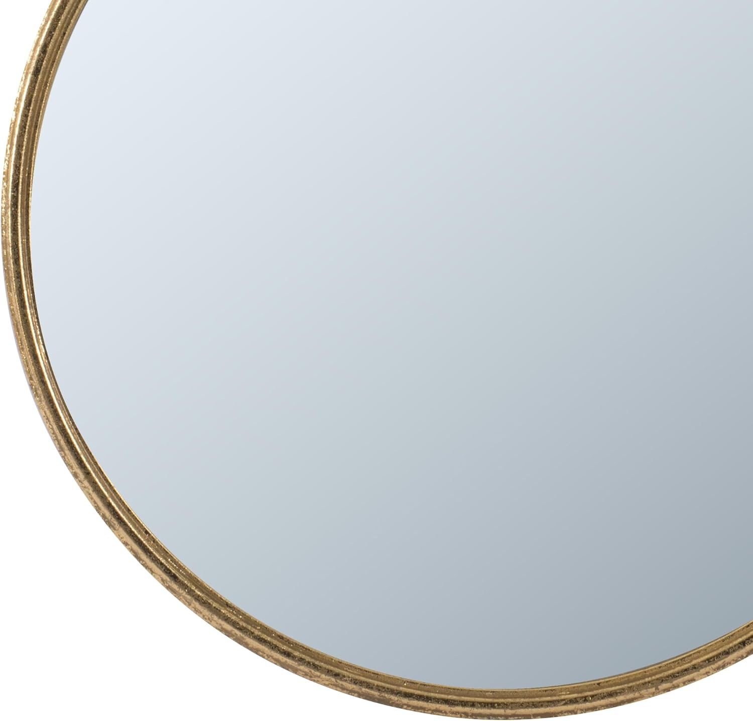 Benjara Oval Shape Metal Frame Wall Mirror, Small, Gold