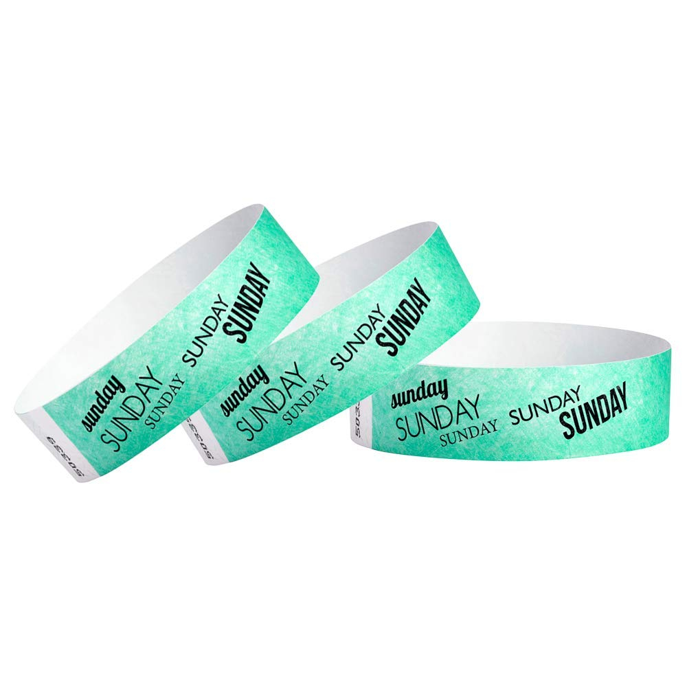 Aqua Tyvek Waterproof Tear-Resistant Event Wristbands, 500 Count