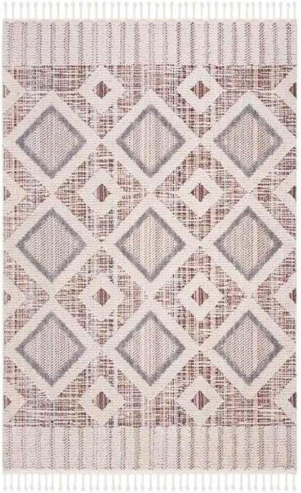 SAFAVIEH Marrakesh Driskoll Geometric Polyester Area Rug, Grey/Multi, 9' x 12'