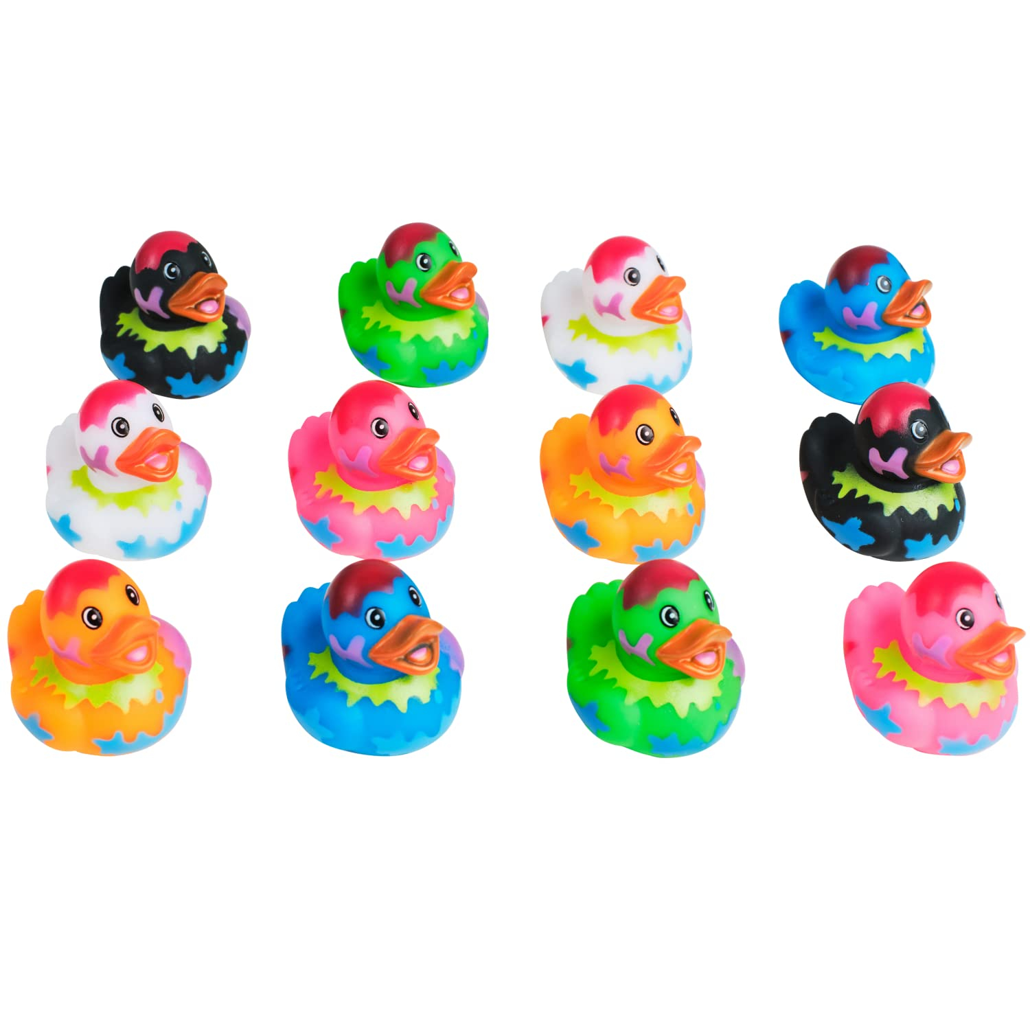 Kicko Assorted Rubber Ducks - 2 inches - for Kids, Sensory Play, Stress Relief, Novelty