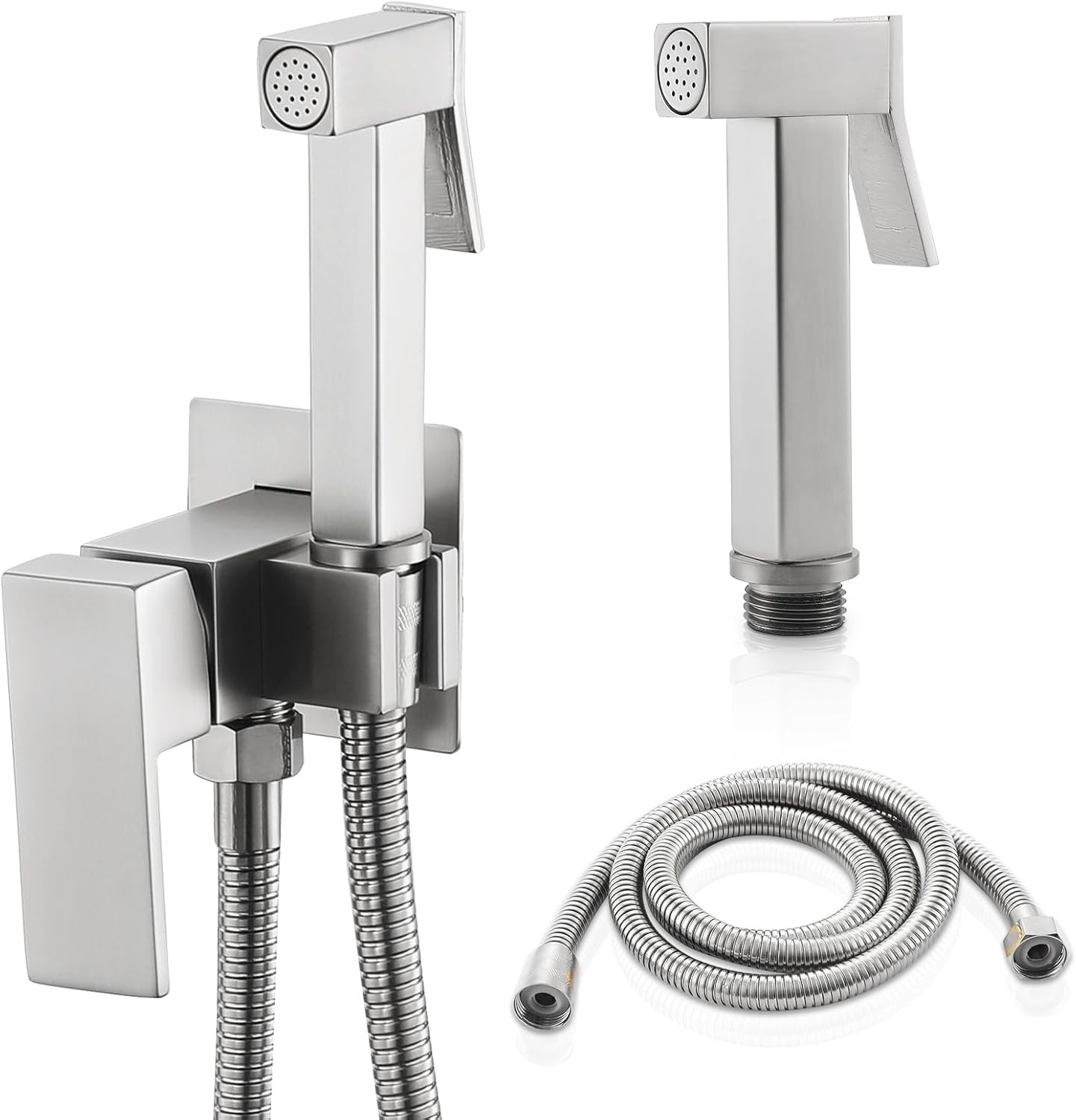AWZTOO Handheld Bidet Sprayer Stainless Steel Brushed Nickel Bidet Hand Held Sprayer for Toilet Shattaf Toilet Attachment