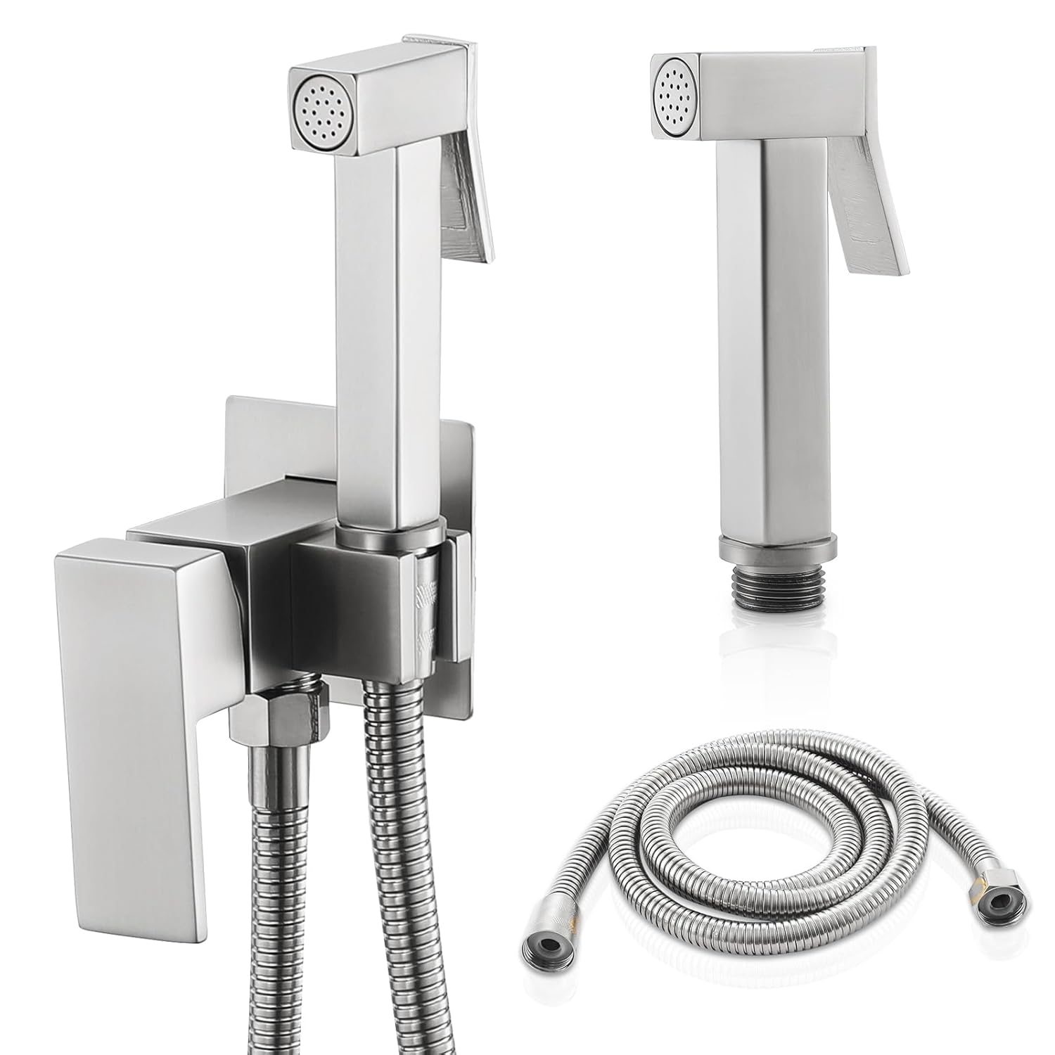 AWZTOO Handheld Bidet Sprayer Stainless Steel Brushed Nickel Bidet Hand Held Sprayer for Toilet Shattaf Toilet Attachment