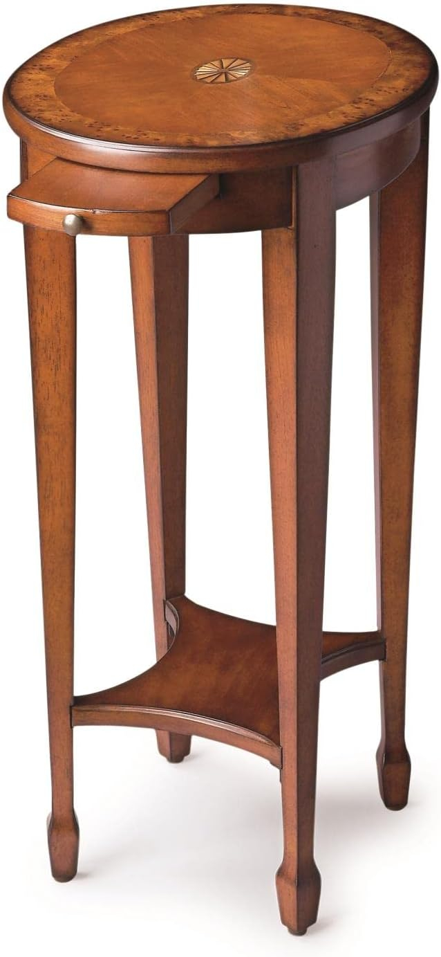 Butler Specialty Traditional Round Accent Table In Olive Ash Burl