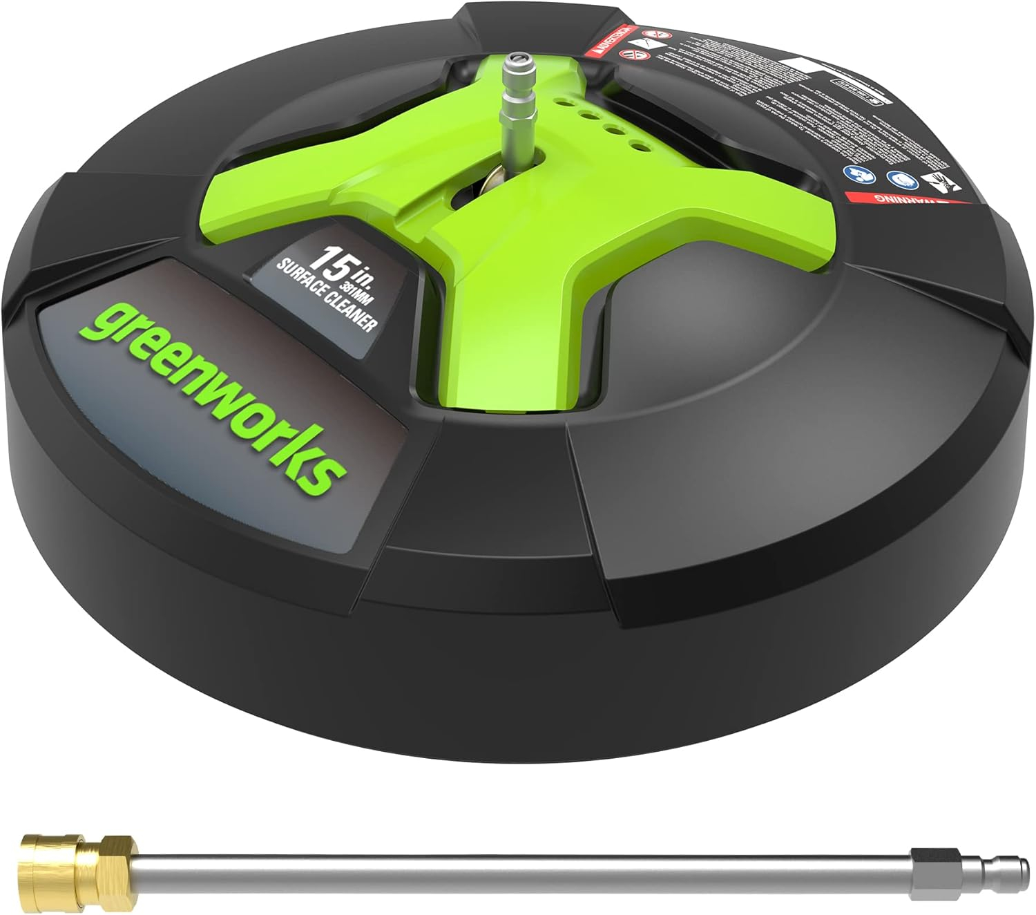 GreenWorks 5210902 15" Extension Included Surface Cleaner, Green