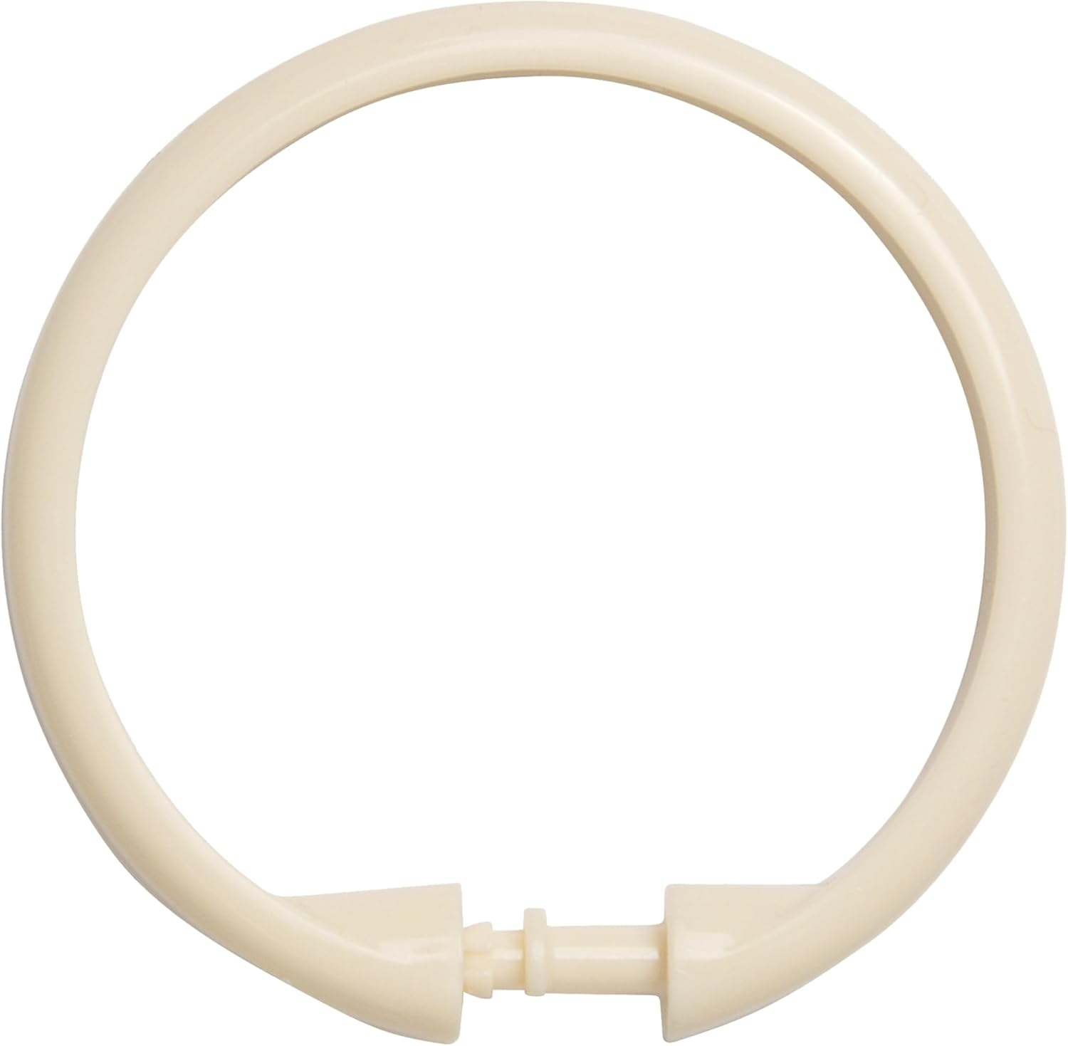 Kenney Rust-Proof Smooth Plastic Shower Curtain Rings, Set of 12, Cream