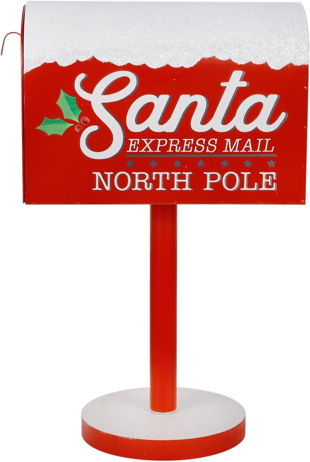 Christmas Decorations Santa Mailbox, 15.5" H x 9.5" W Express Mail to North Pole Metal Letter Box, Christmas Decorative Box for Home Room Indoor Outdoor Front Door Xmas Holiday Party