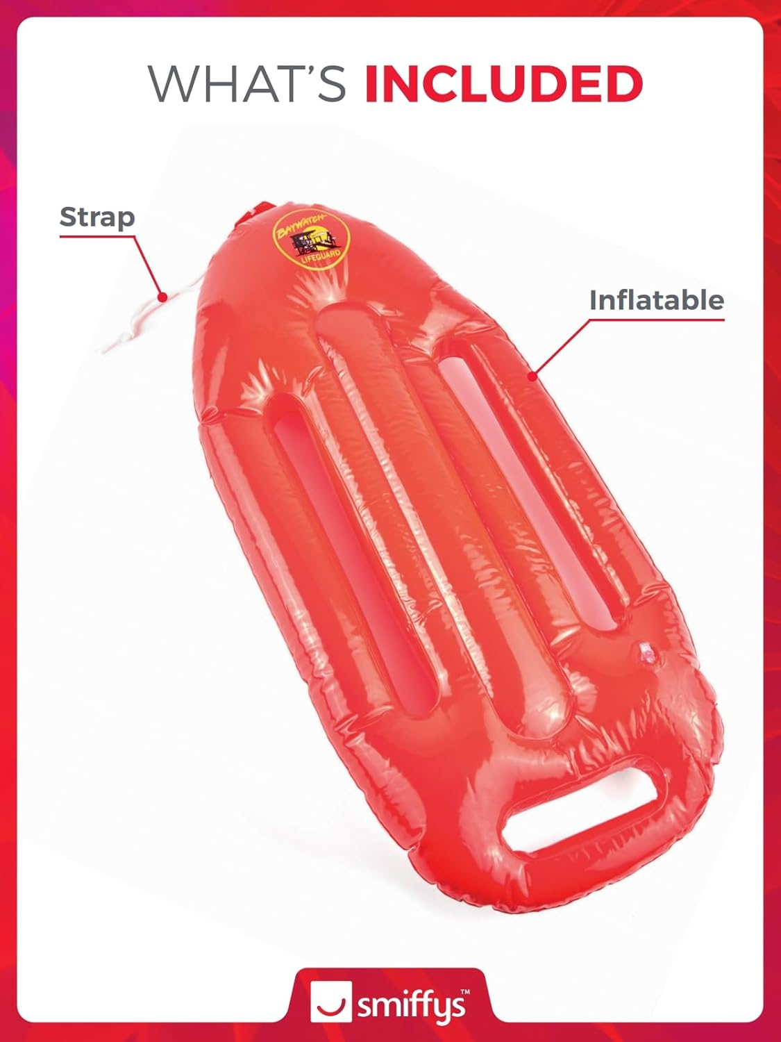 Smiffys Baywatch Lifeguard Inflatable Float Prop Red (1)