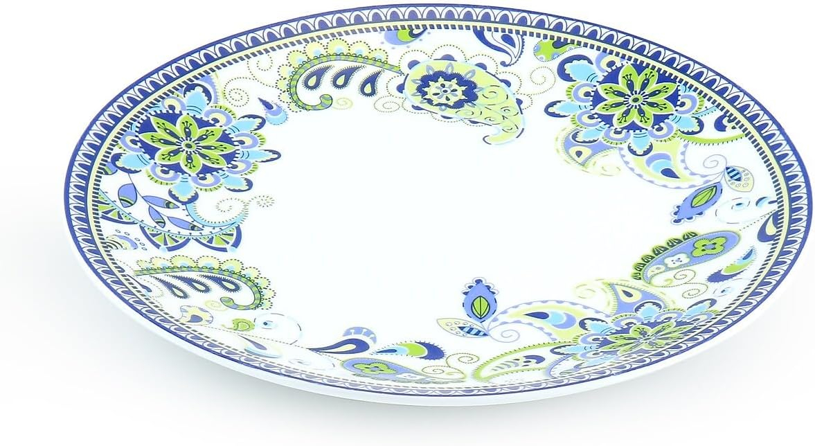 Elama Blue Crush 16 Piece Round Porcelain Dinnerware Set