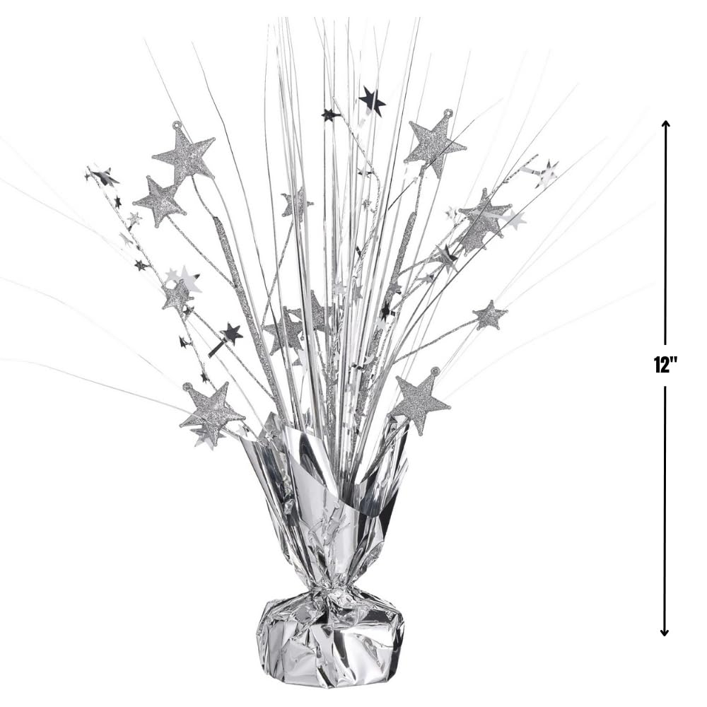 Vibrant Silver Foil Spray Centerpiece - 12" (Pack of 1) - Ideal for Parties, Events & Celebrations