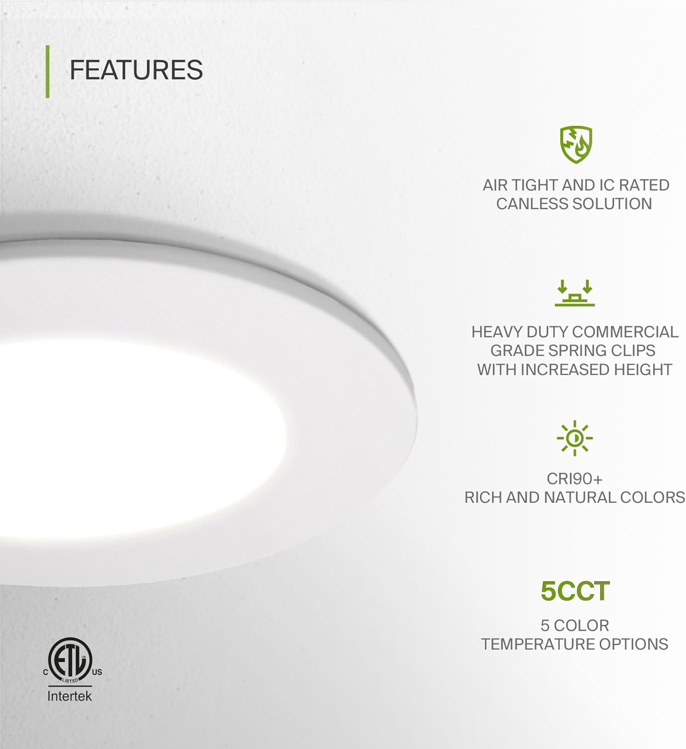 ASD 12 Pack Fire Rated Recessed Lights 4 Inch, 5 Colors 2700K/3000K/3500K/4000K/5000K, 840 Lumens, 2 Hour Fire Rating, Ultra Thin Dimmable Canless Downlight, No Tenmat Needed, Wet and IC Rated, ETL