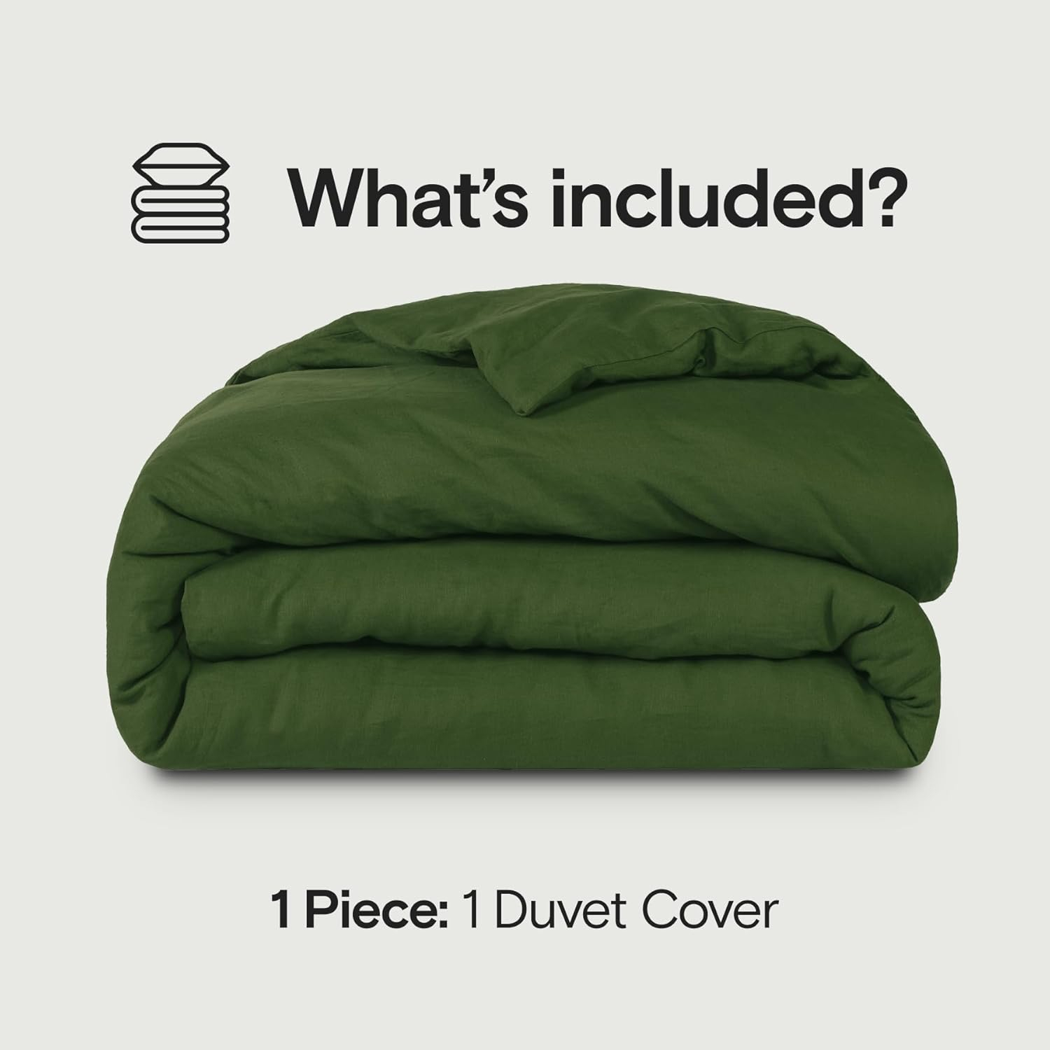 Forest Green Organic Linen Full/Queen Duvet Cover