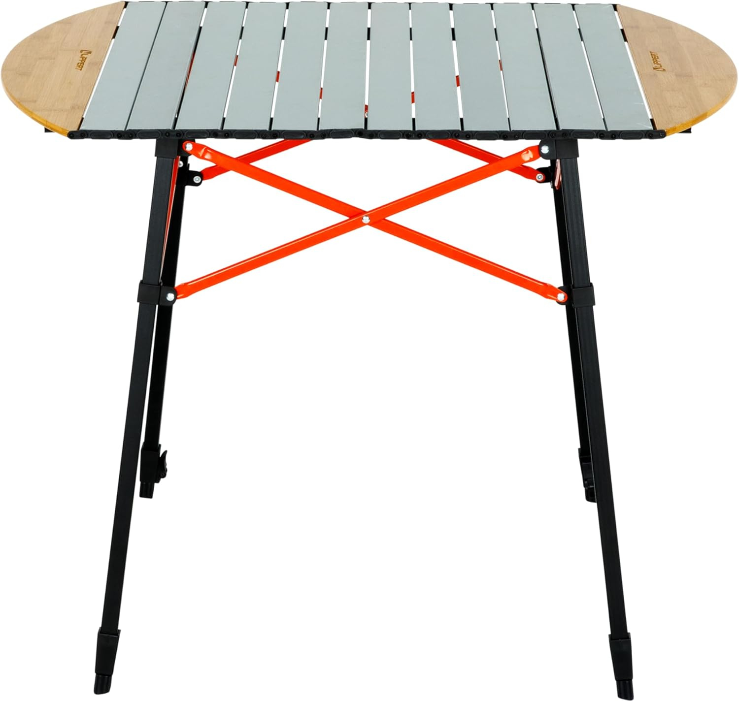 Lippert 2023053727 Roll Top Camping Table - Bamboo & Hammer Grey