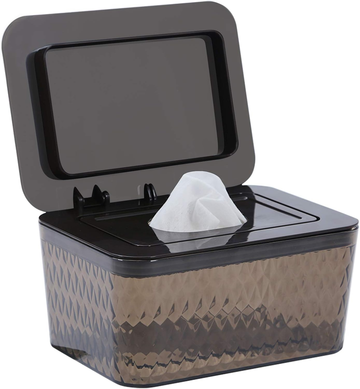 Hswt Wipes Dispenser Seal-Designed Wipe Dispenser Holder Wipes Case Box for Bathroom Keep Wipes Fresh, Dust-Proof & Non-Slip (6.7"x 4.7"x3.35")
