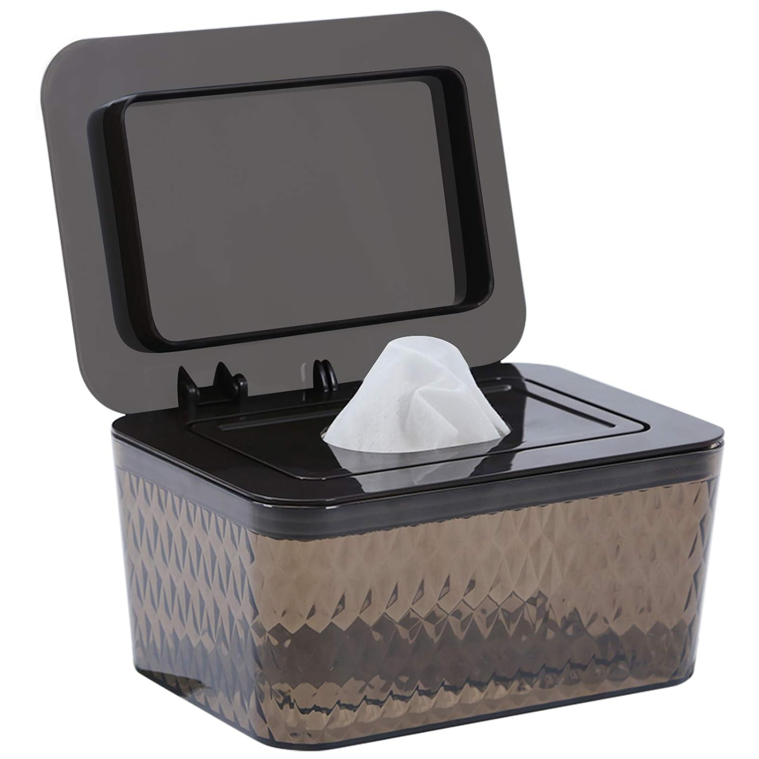 Hswt Wipes Dispenser Seal-Designed Wipe Dispenser Holder Wipes Case Box for Bathroom Keep Wipes Fresh, Dust-Proof & Non-Slip (6.7"x 4.7"x3.35")