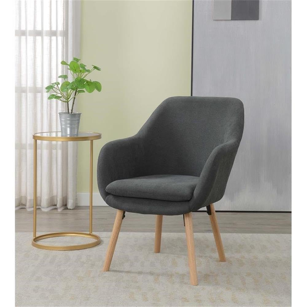 Convenience Concepts Take a Seat Charlotte Wingback Upholstered Accent Armchair, Slate Gray Fabric