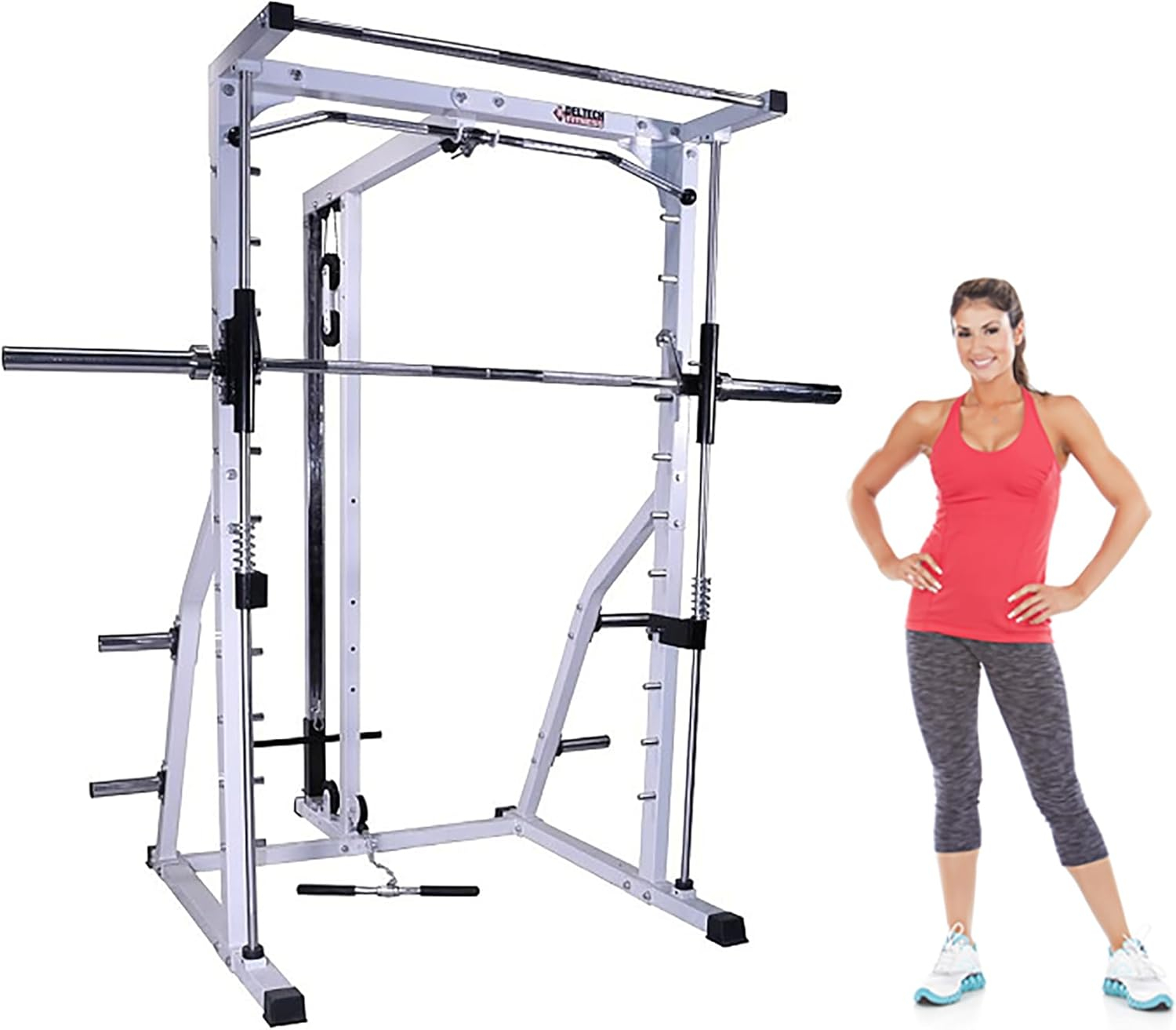 Deltech Fitness Smith Machine/Lat Combo Model #DF4900L, Linear Bearing