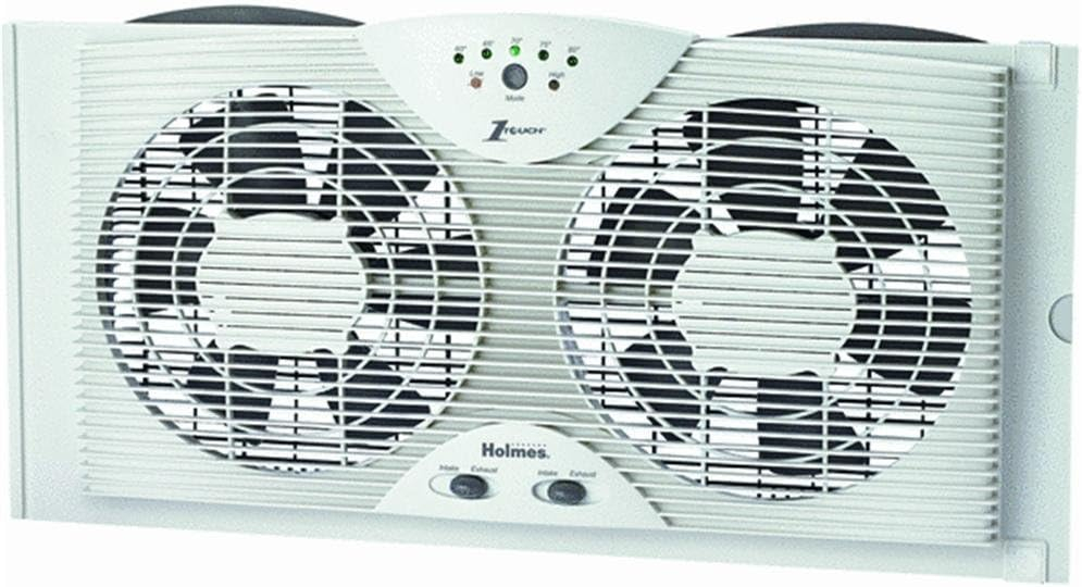 Holmes HAWF2043 Dual Blade Twin Window Fan with One Touch Thermostat