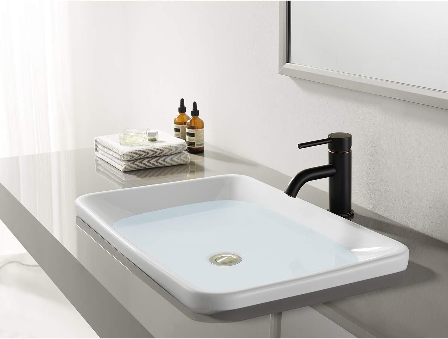Fauceture LS8226DL Concord Single-Handle Bathroom Faucet with Push Pop-Up, Naples Bronze