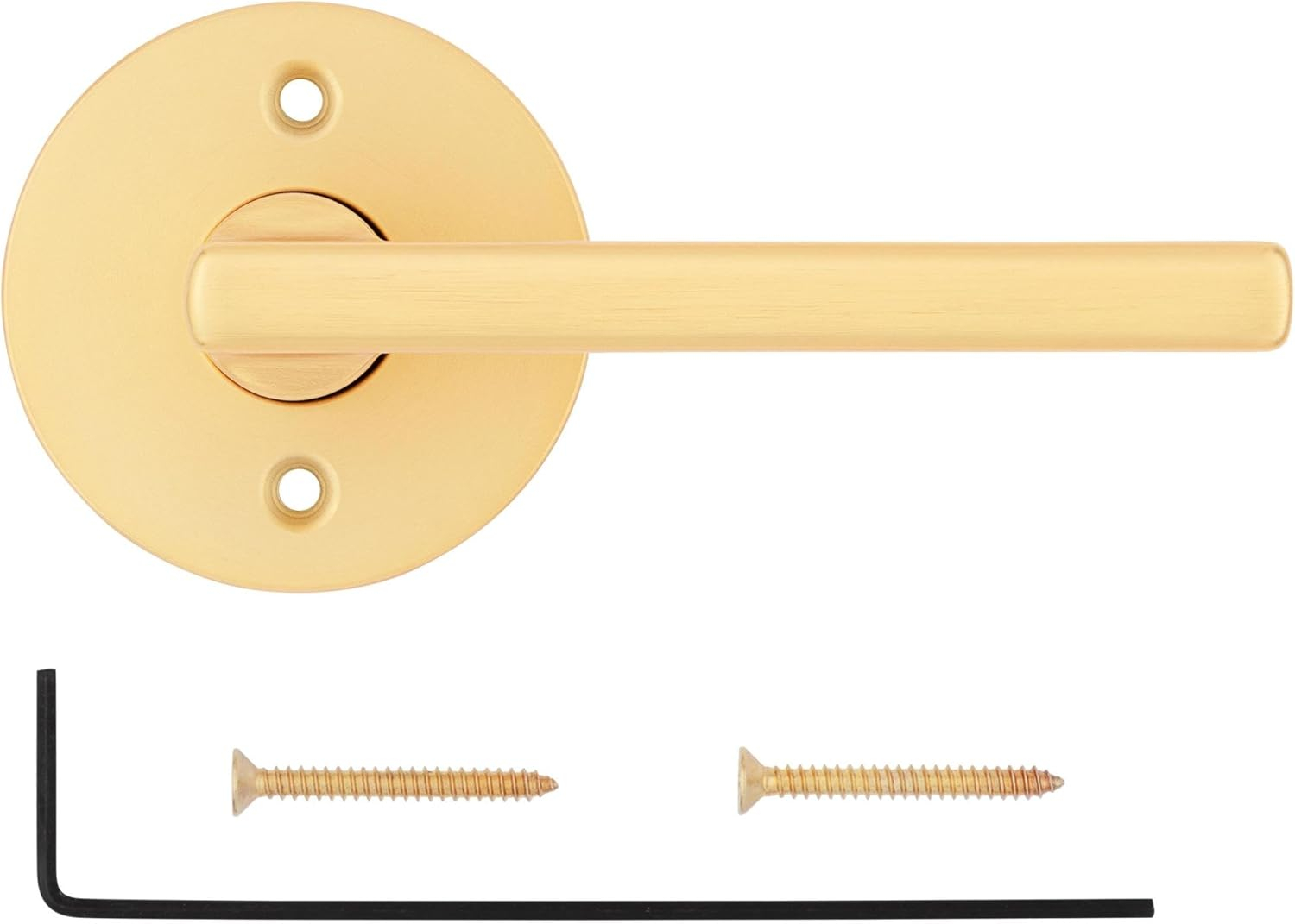 Iron Black Reversible Lever Door Handle with Round Rose