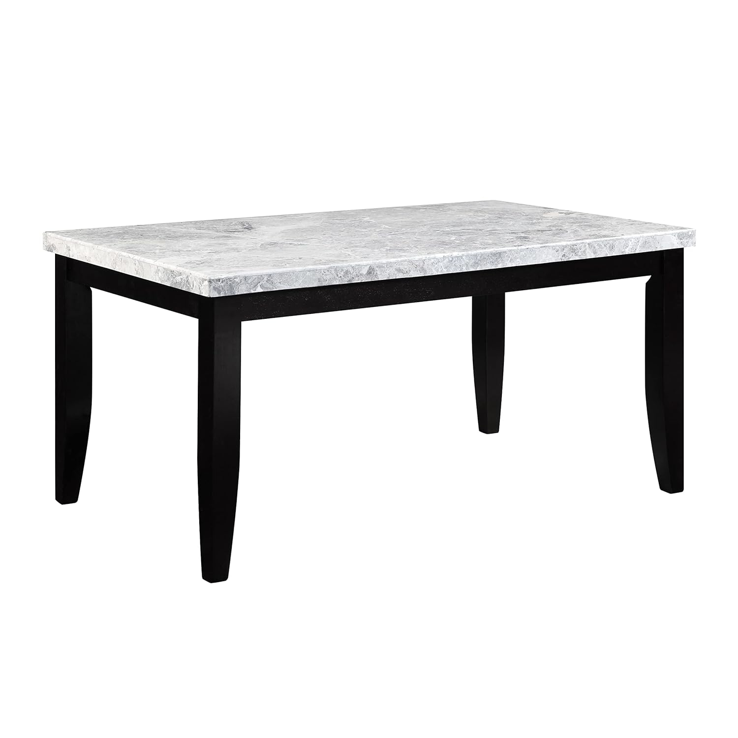 ACME Hussein DINING TABLE W/MARBLE TOP Marble Top & Black Finish DN01446