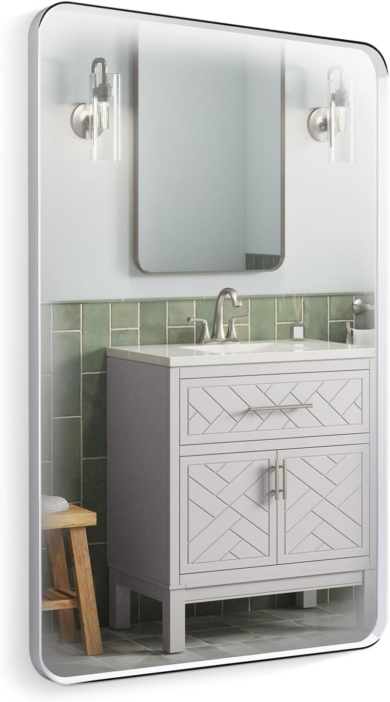 KOHLER Essential Rectangular Wall Mirror, Bathroom / Vanity Mirror with Frame