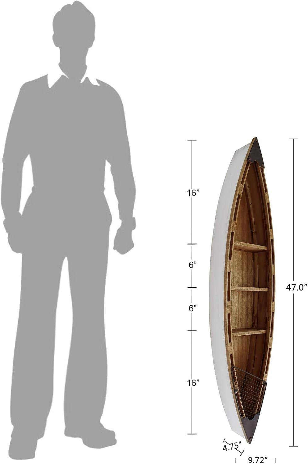 Attraction Design Wooden Boat Decor Hanging Wood Boat Decoration for Wall,Rustic Nautical Boat Decor Beach Theme Home Decoration Boat Sculpture Home Decor for Bathroom Bedroom Lake House Decoration
