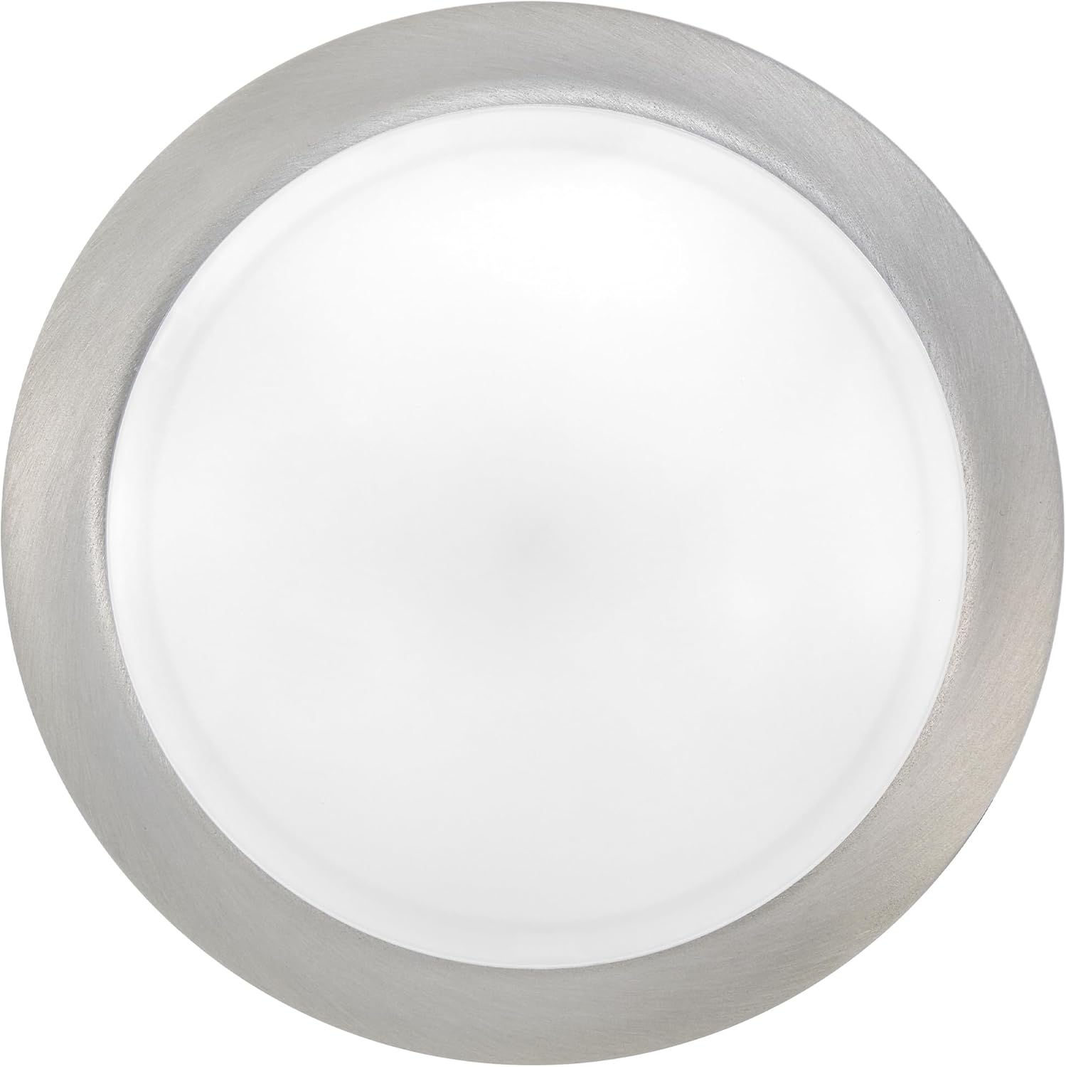 Maxxima 7 in. Satin Nickel Slim Round LED Flush Mount Ceiling Light Fixture, LED Disk Light 900 Lumens, Warm White 3000K Dimmable Dome Closet Light, Suitable for Pantry, Mudroom, Foyer and Hallway