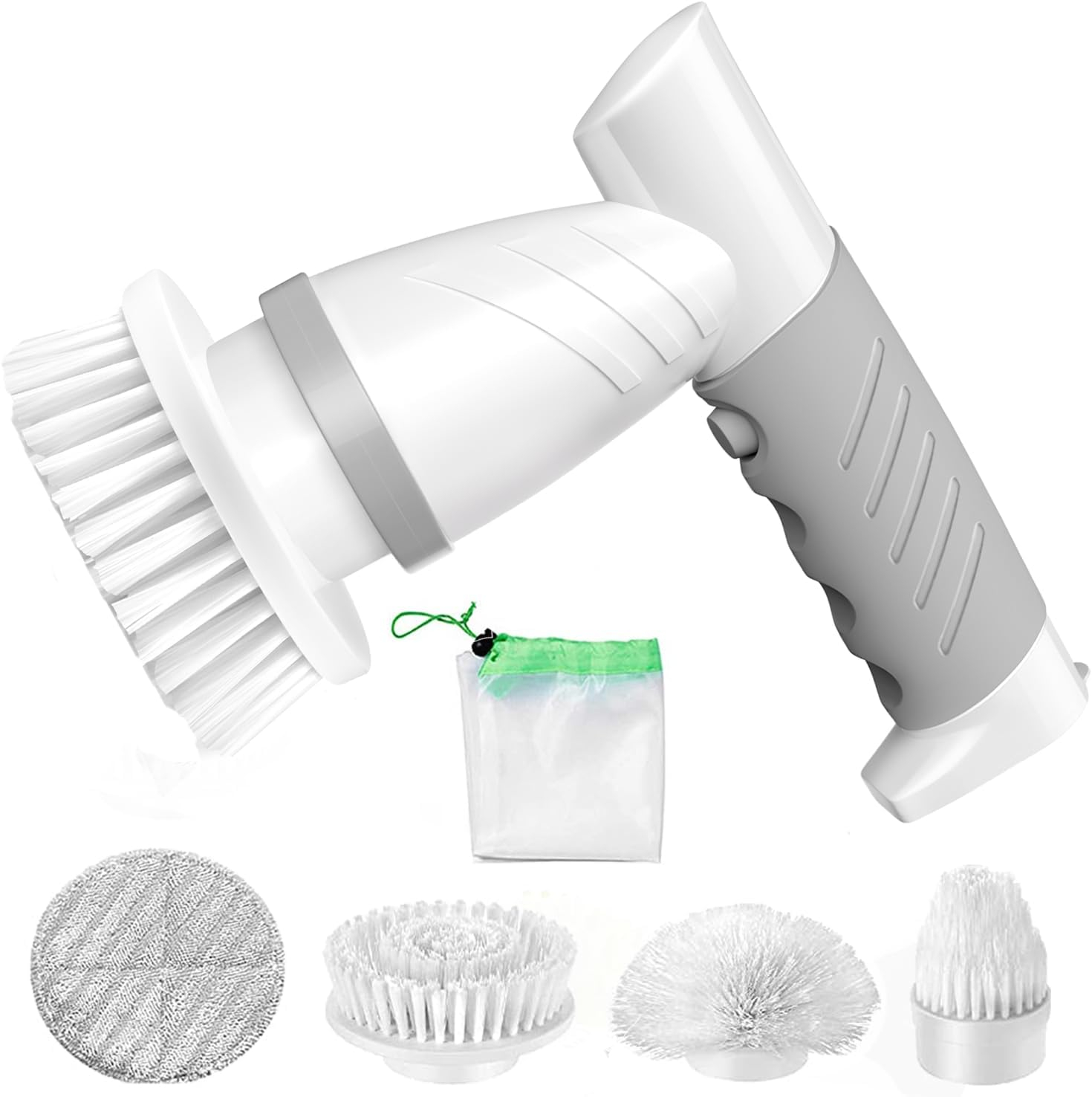 SZFIXEZ Electric Spin Scrubber, Cordless Electric Cleaning Brush for Bathroom Electric Spin Cleaner with 4 Replaceable Shower Cleaning Brush Heads for Wall, Stove, Tile, Bathtub, Toilet, Window