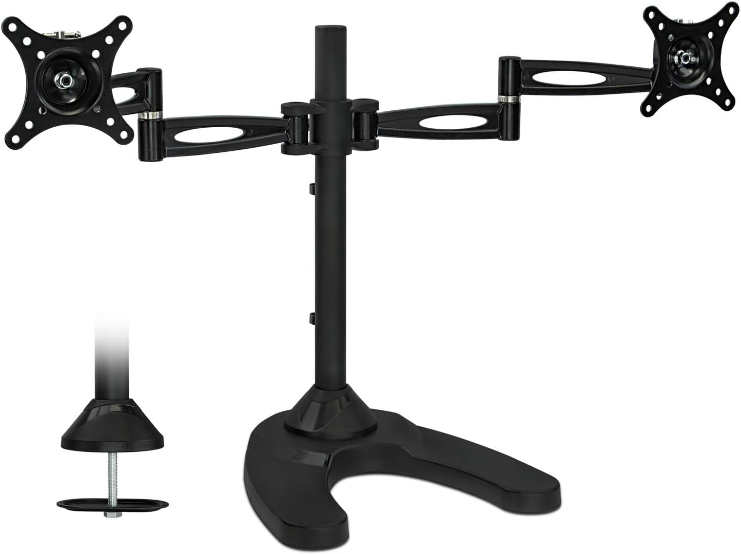 Dual Arm Freestanding Monitor Stand Height Adjustable 2 Screen Desk Mount