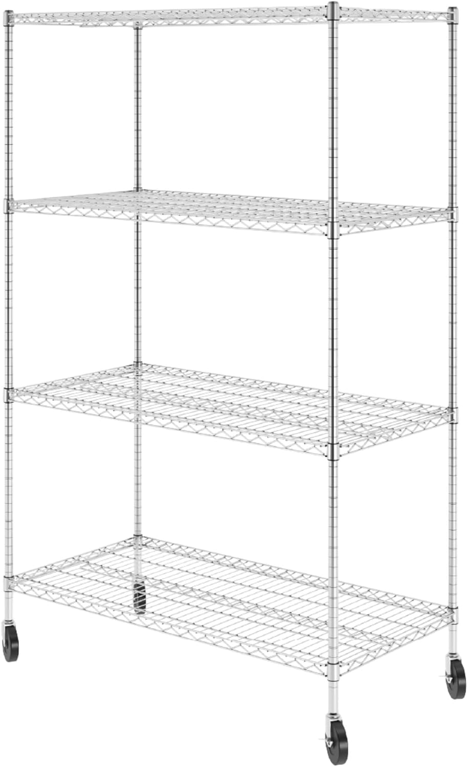 SafeRacks Heavy Duty Zinc-Plated Steel Wire 4-Tier Storage Shelving Unit