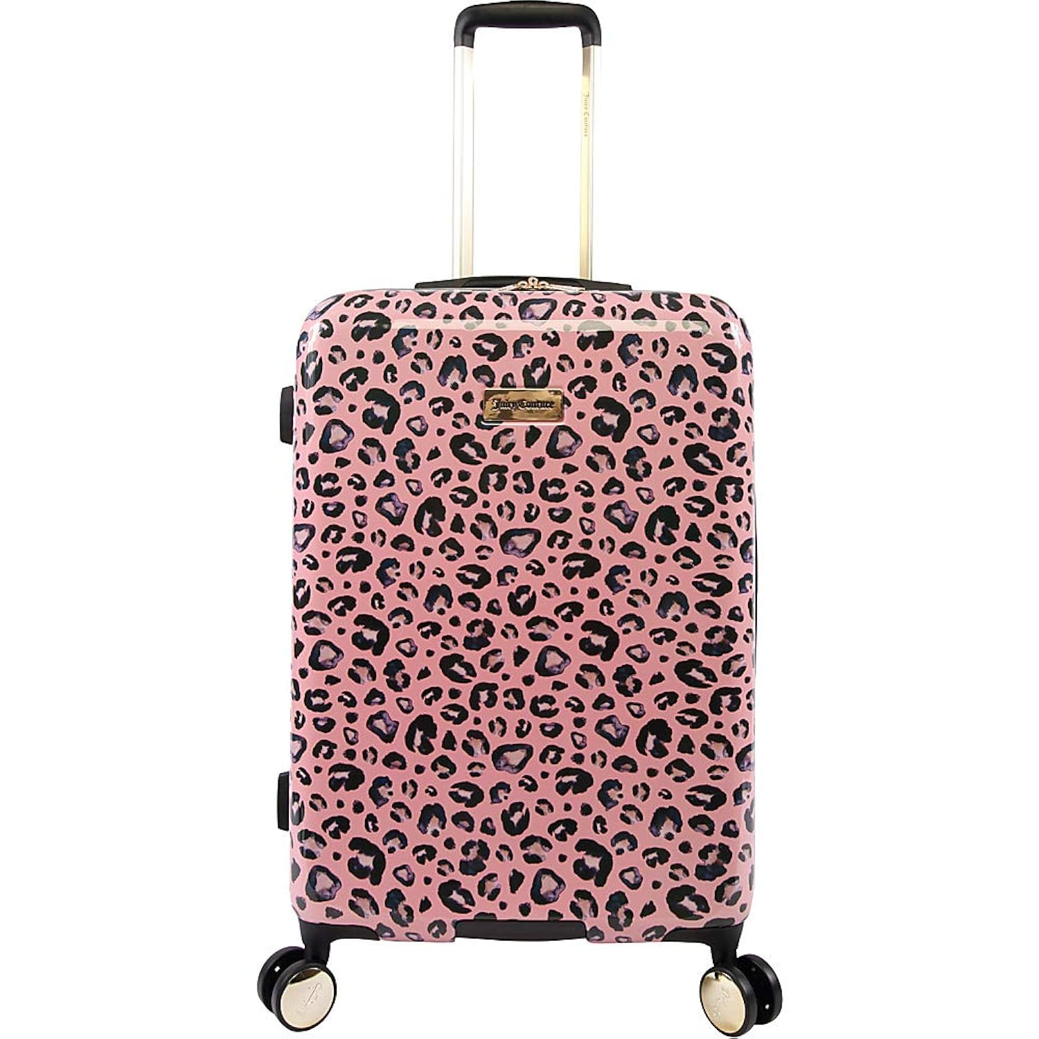 Juicy Couture Women's Jane 3-Piece Hardside Spinner Luggage Set, Telescoping Handles, Pink Leopard, One Size