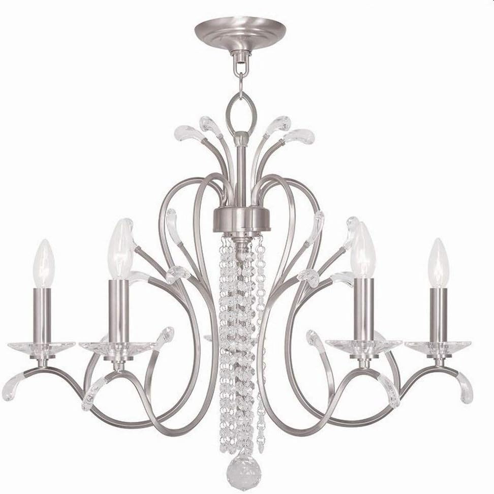 Livex Lighting 51005-91 Serafina 5-Light Chandelier, Brushed Nickel, 22