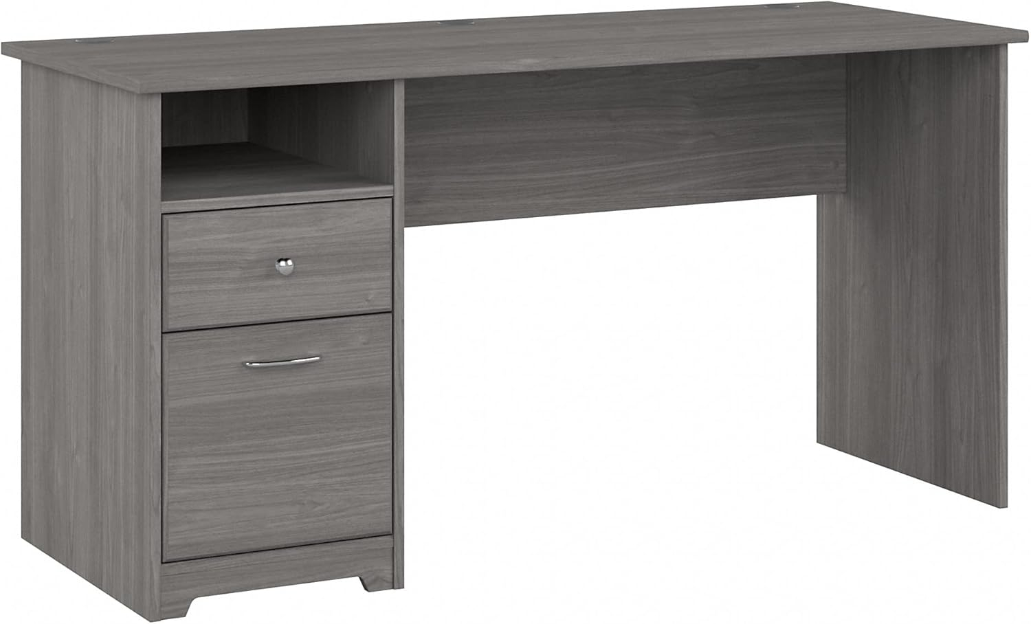 Cabot 60W Computer Desk with Drawers in Modern Gray - Engineered Wood