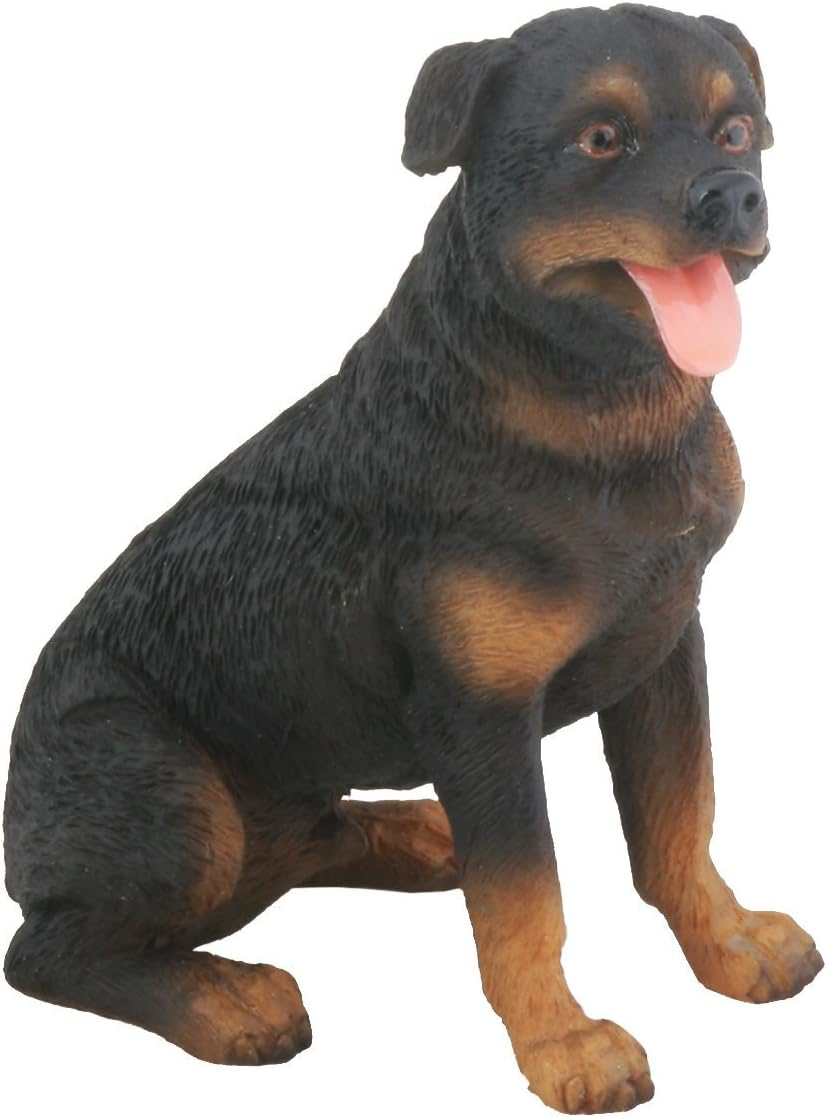 oshhnii Dog Figurine Dog Sculptures Attractive Puppy Standing Figurine Statue Simulation Rottweiler