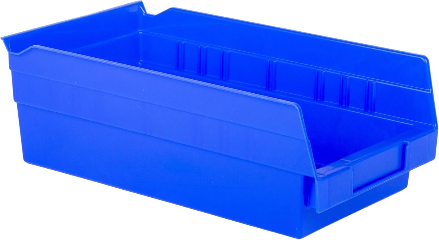 Hudson Exchange 12 x 6 x 4" Plastic Nesting Storage 12” Shelf Bin Container - 15 lb Capacity (Blue)