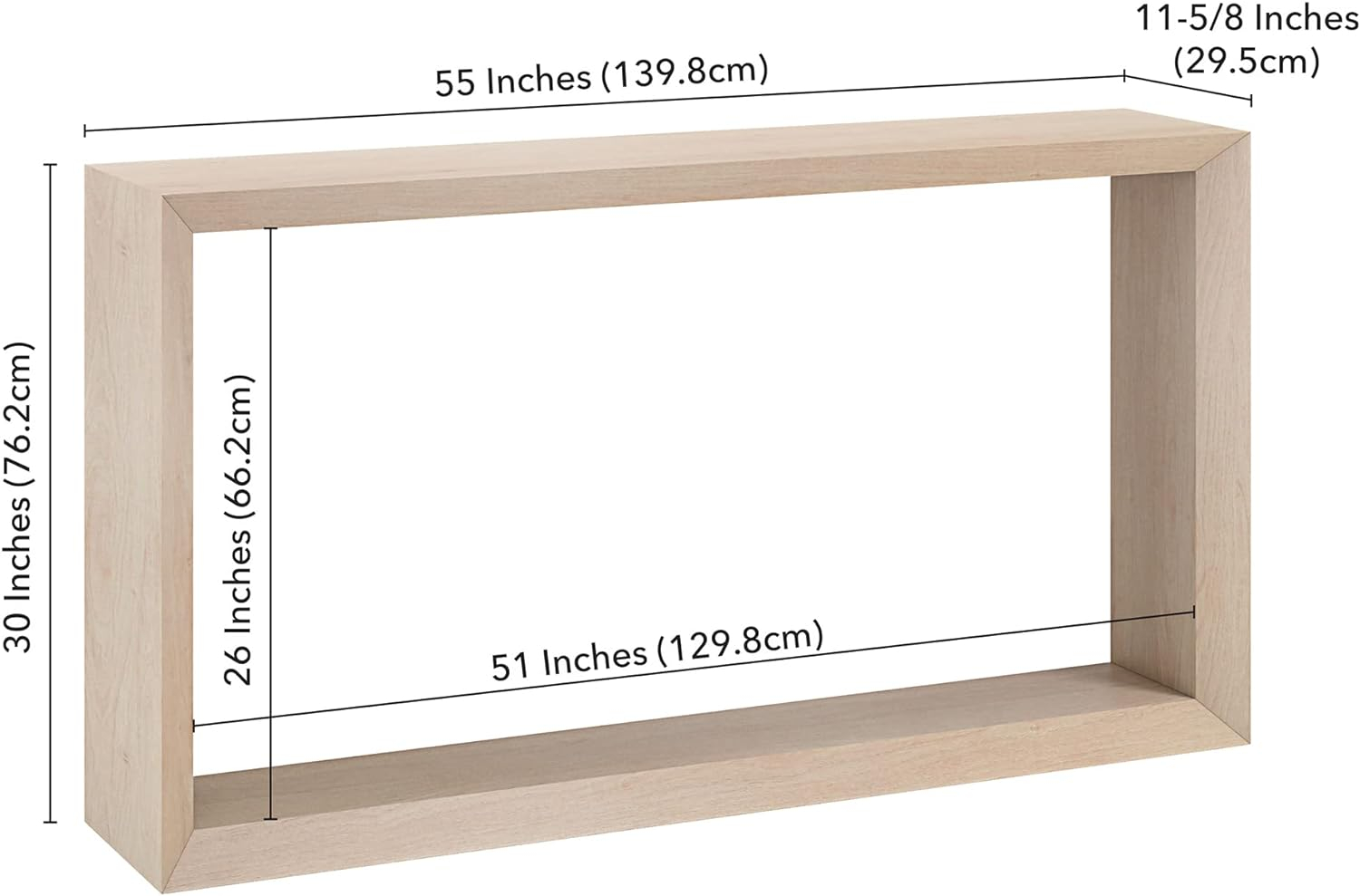 Evelyn&Zoe Osmond 55" Wide Rectangular Console Table, Alder White