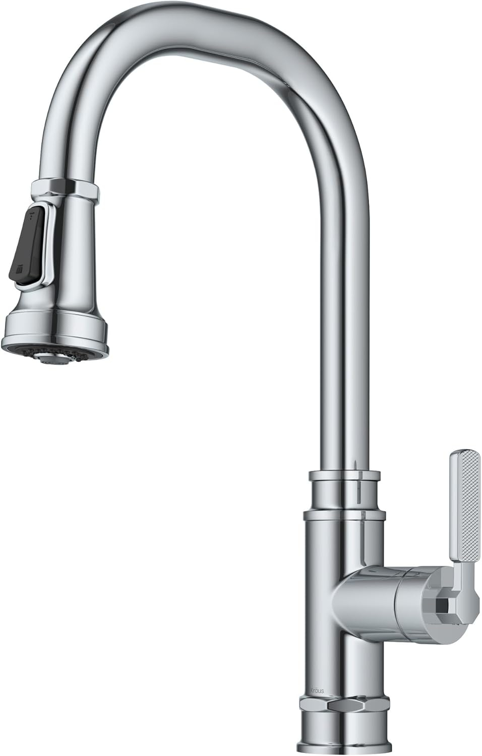 KRAUS Allyn Transitional Industrial Pull-Down Single Handle Kitchen Faucet in Chrome