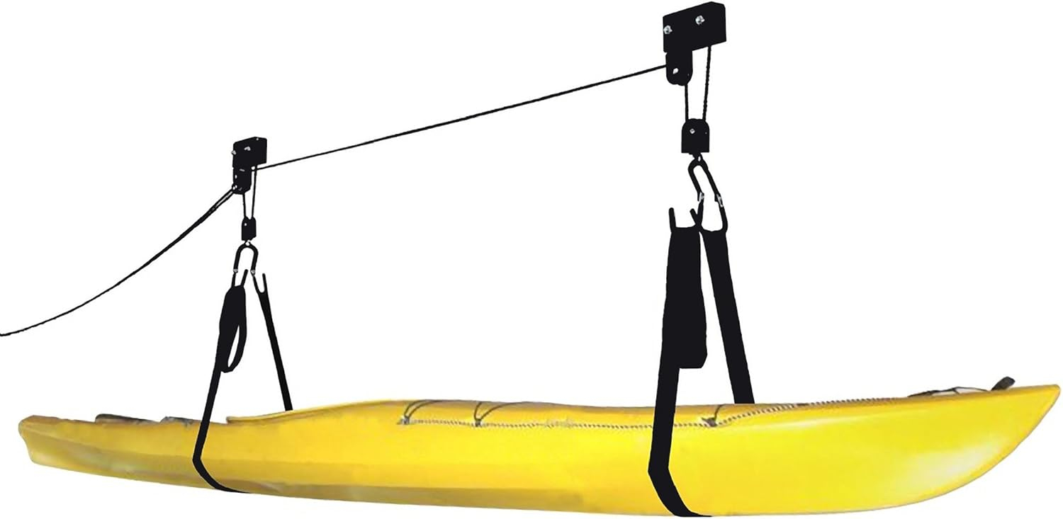 Kayak & Canoe Lift Hoist Kayak For Garage / Canoe Hoists 125 lb Capacity Lifetime Warranty by RAD Sportz